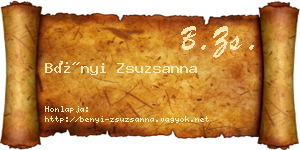 Bényi Zsuzsanna névjegykártya